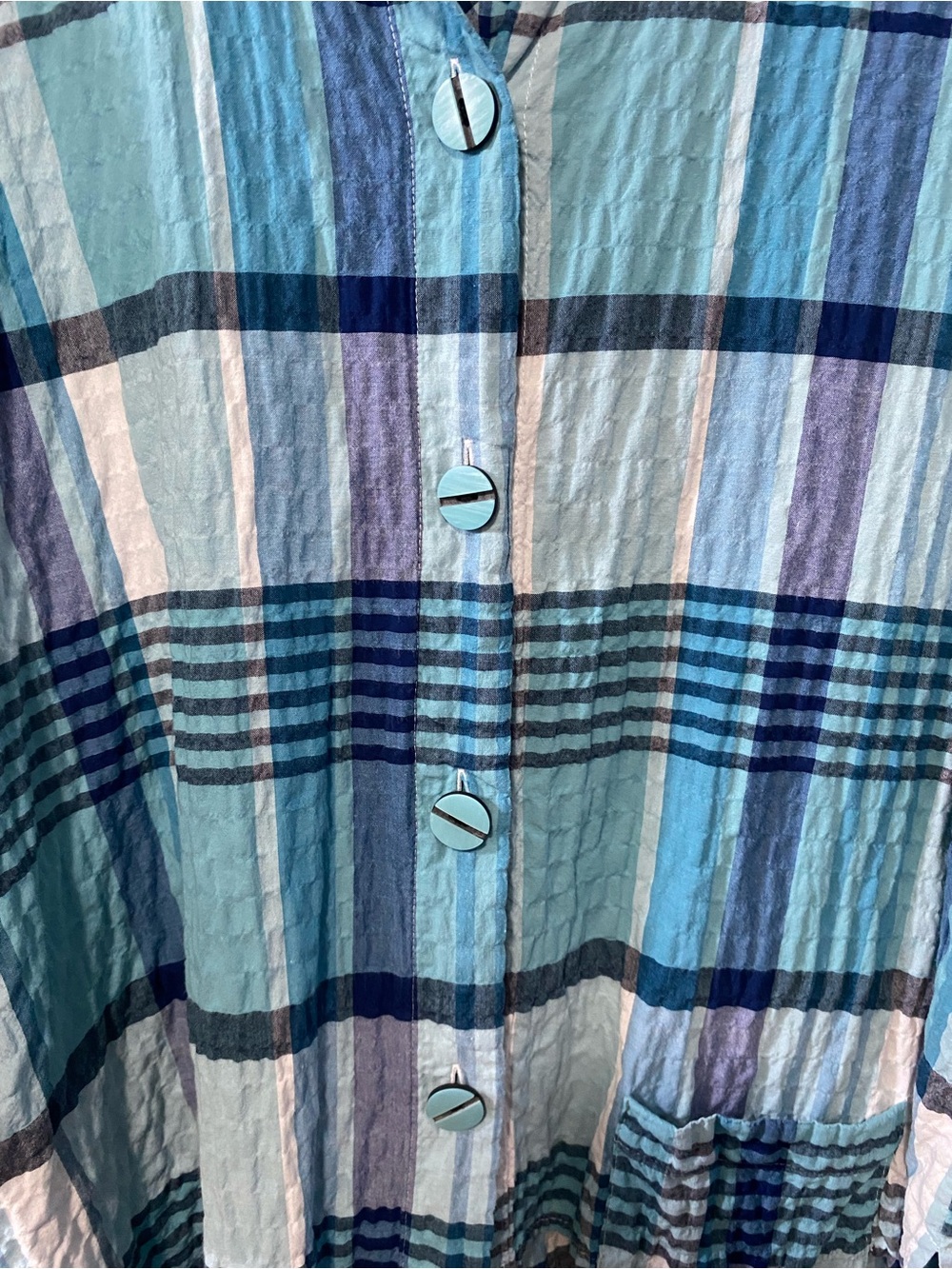 Habitat Clothes To Live In Blue Plaid Button Shirt - Picture 3 of 9